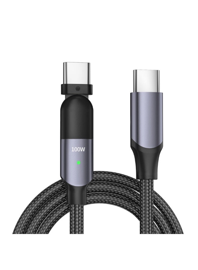 Talzeo 100W USB-C Fast Charging Cable | 180° Rotating PD 5A High-Speed Charger & Data Cable - Image 1